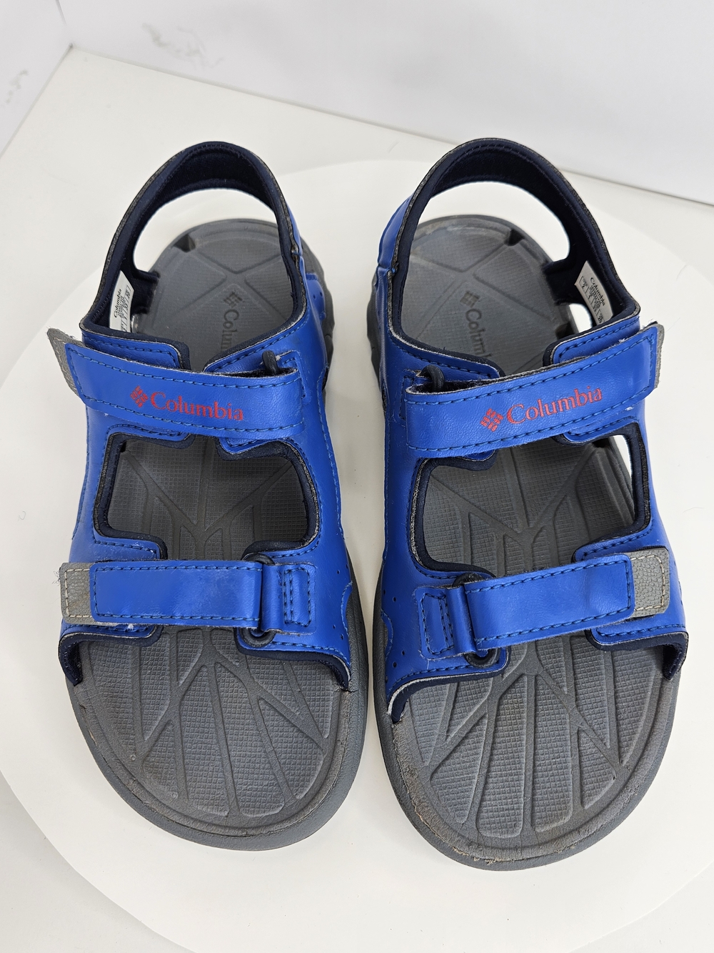 Columbia Boys Sport Sandals Size 2 Blue Red Grey Kids Summer Shoes